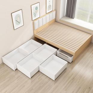 定制储物大抽屉床小户型全拉床箱实木排骨架铺板高箱榻榻米软包床