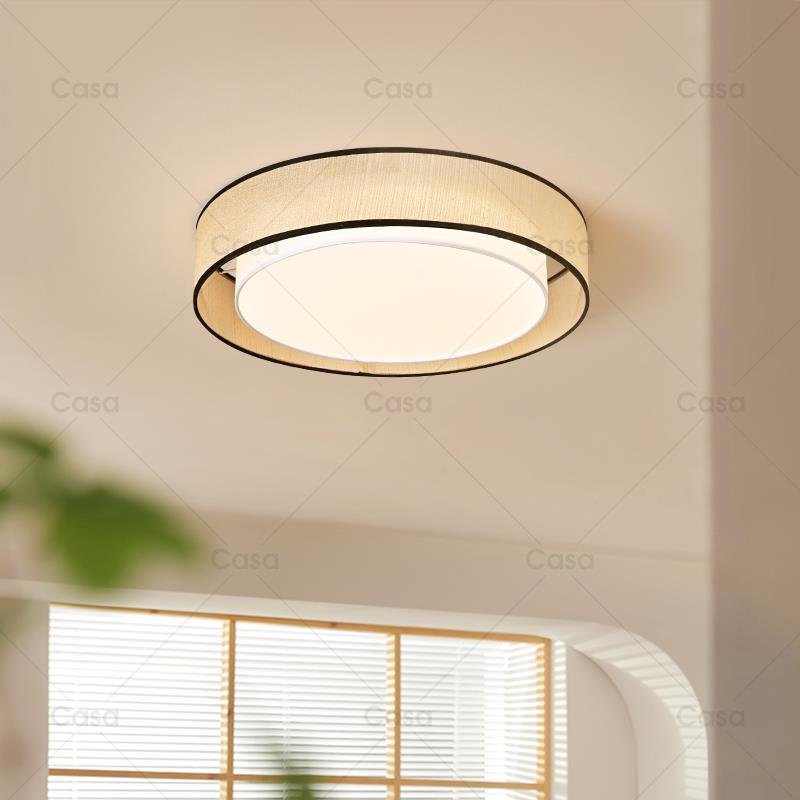 中古侘寂风卧室吸顶灯意式简约客厅灯创意美学布艺餐厅灯具casagd