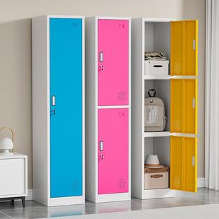 加厚彩色更衣柜铁皮柜收纳柜健身房员工柜存包换衣柜单门衣柜带锁