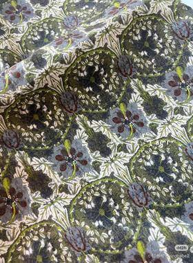 taer 国产60支高支棉 苔野 印花面料 DIY布料全棉