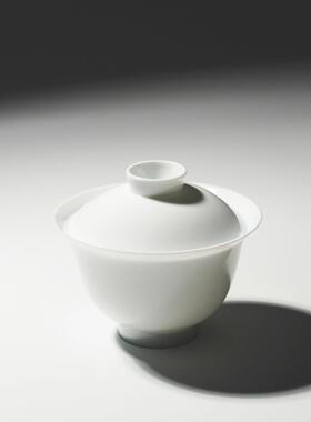 景德1004手工薄胎滑石子蛋壳瓷盖碗110ml重58g140ml重72g轻若浮云