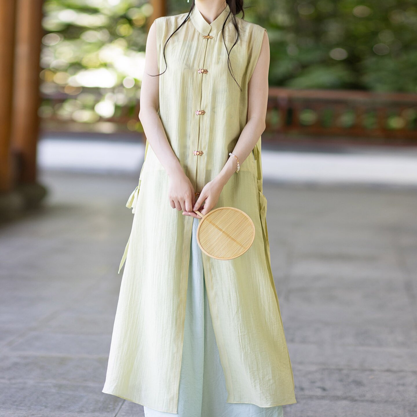 清澜改良汉服套装夏季薄天丝