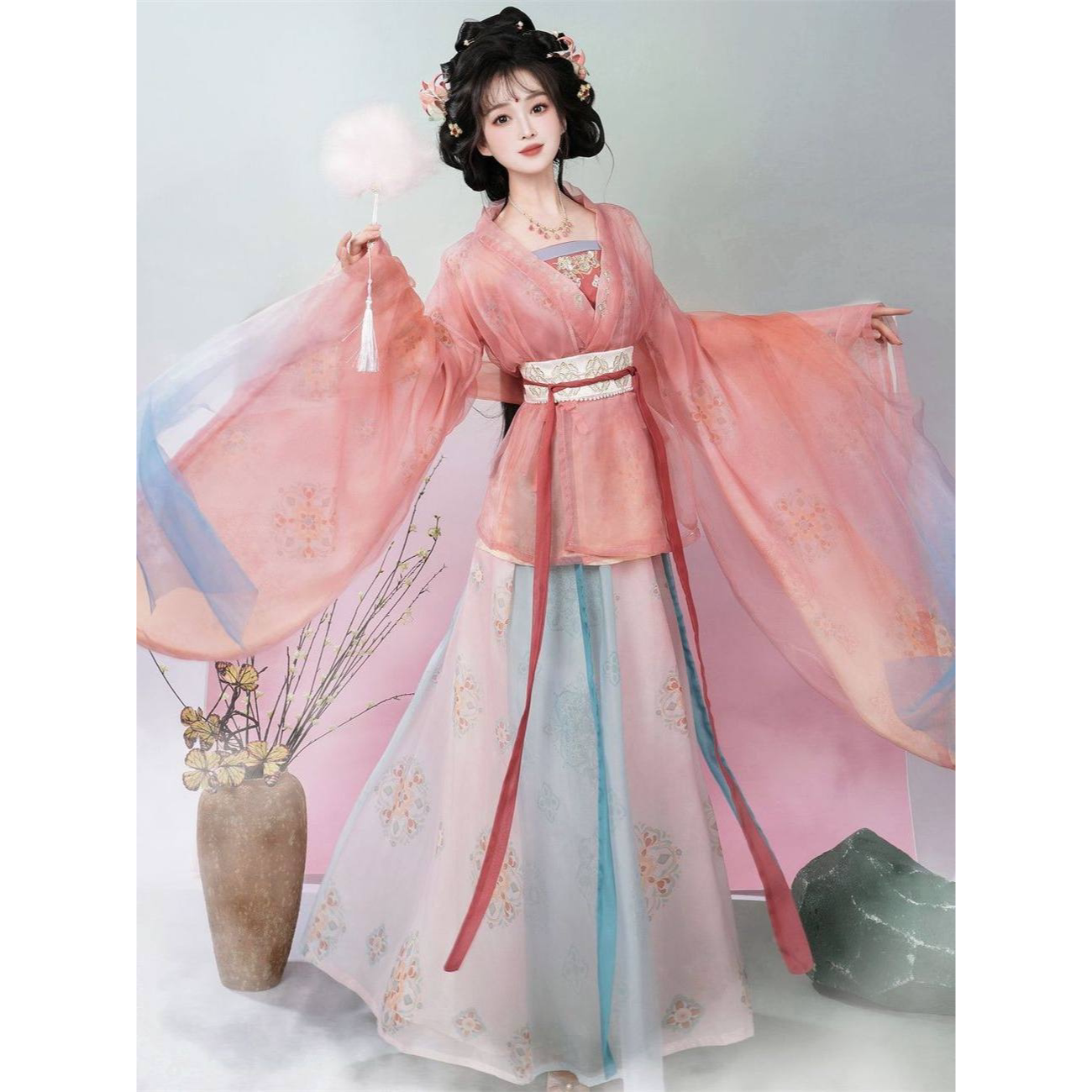 碧绯魏晋制春秋显瘦汉服套装