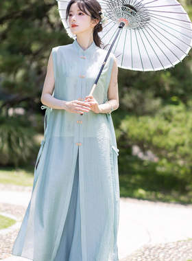 玉壶冰夏季无袖明制汉服套装