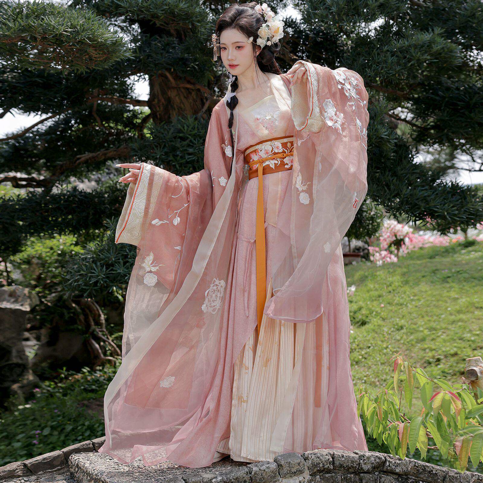 赤玉韶华魏晋风刺绣大袖汉服