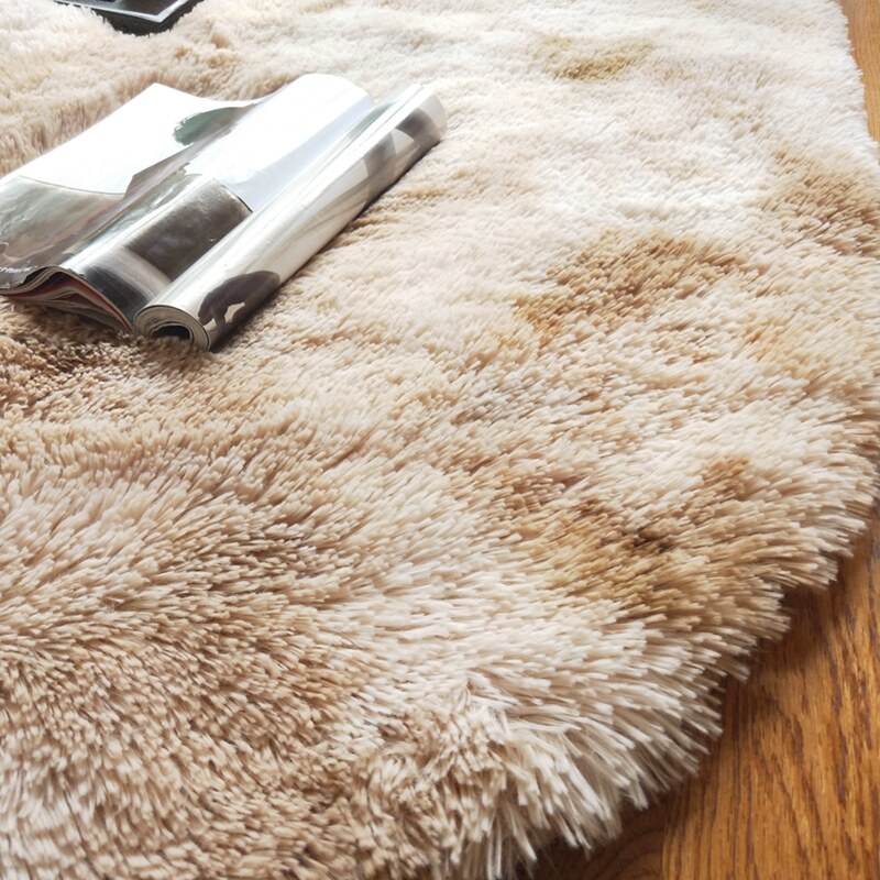 卧室床边椭圆形地毯可机洗家用客厅茶几沙发垫长毛渐变可定制尺寸