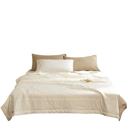 纯白色全棉棉花被子夏凉被薄空调被简约单双人春秋被冬被纯棉被芯