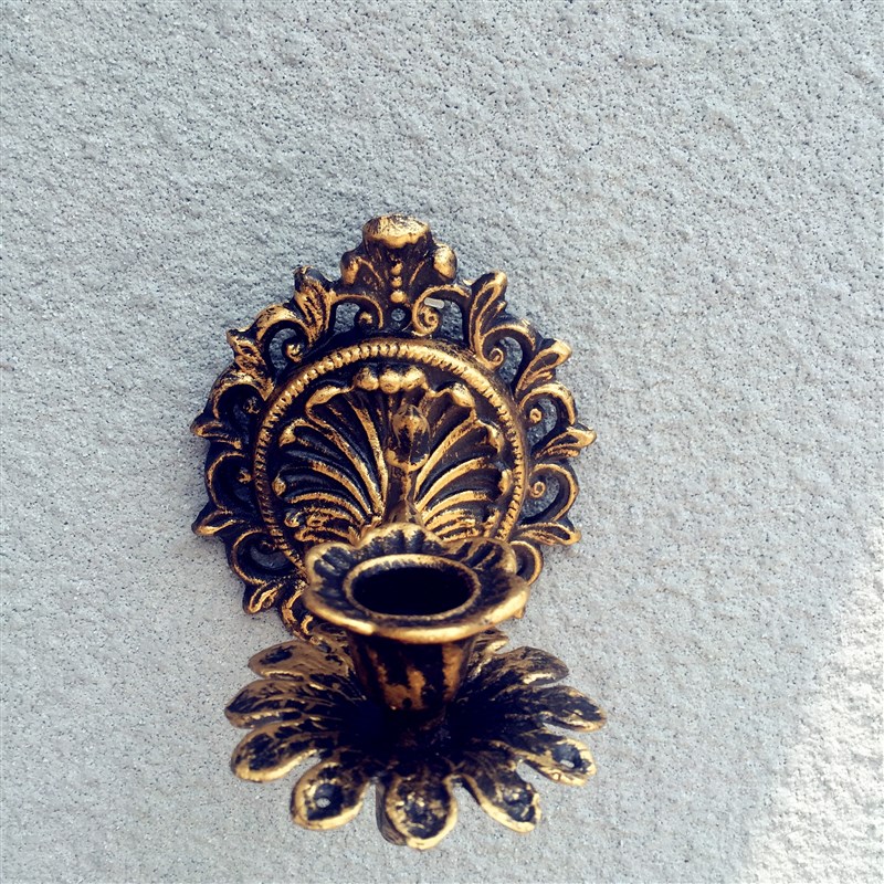 包邮金属仿古南部铸铁挂饰摆设摆件铸铁油灯装烛台饰品铁艺兰花