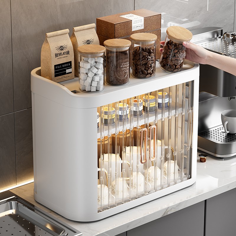 杯子收纳置物架放水杯咖啡杯架茶杯架子玻璃杯茶具储物盒防尘沥水