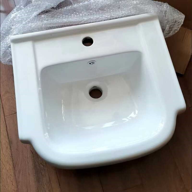 5046柜盆老款小户型陶瓷洗手盆半嵌入式单柜盆卫生间洗脸盆大肚盆