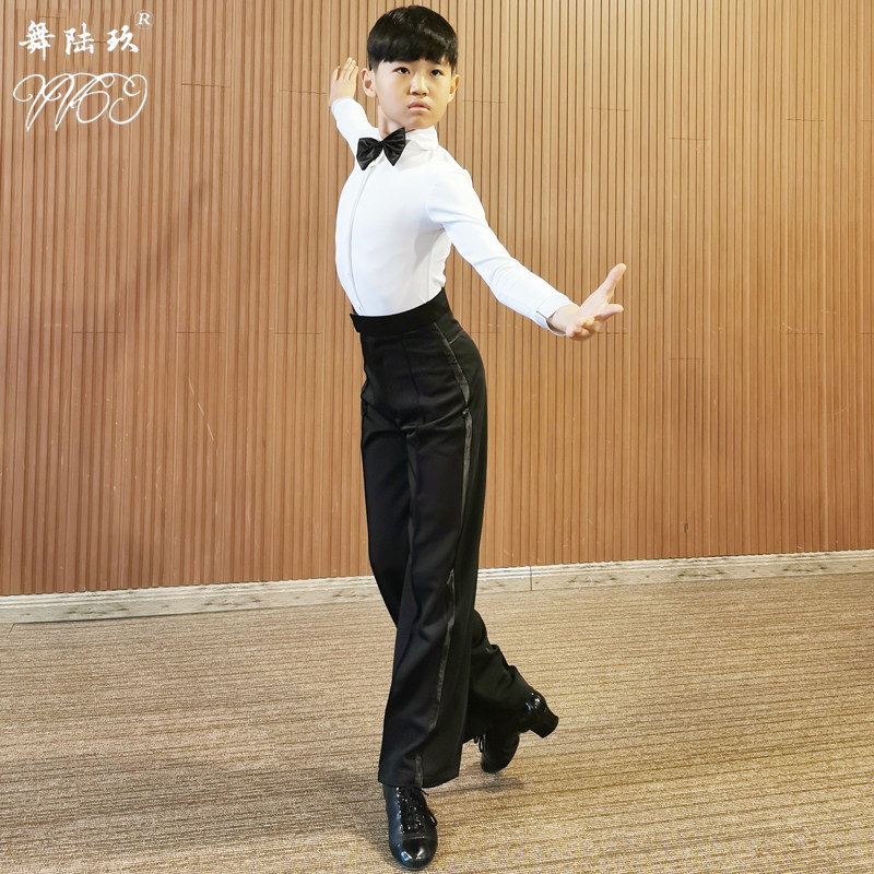 舞69拉丁舞表演服男孩规定服男生少儿拉丁比赛服男童舞蹈标服