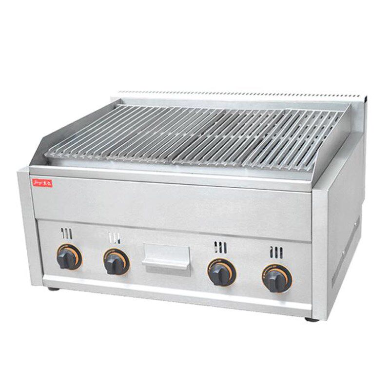 杰亿台式火山石烤炉四头燃气烧烤炉商用烤排骨烤鱼炉电烤机FY-978
