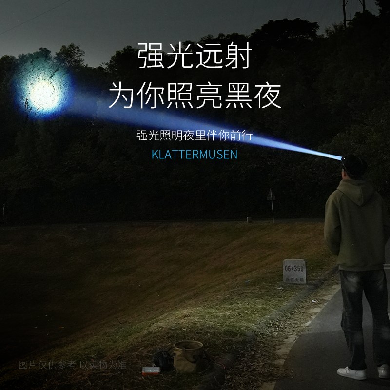 超亮感应头灯强光充电旋转变焦远射头戴式户外夜钓鱼专用登山照明
