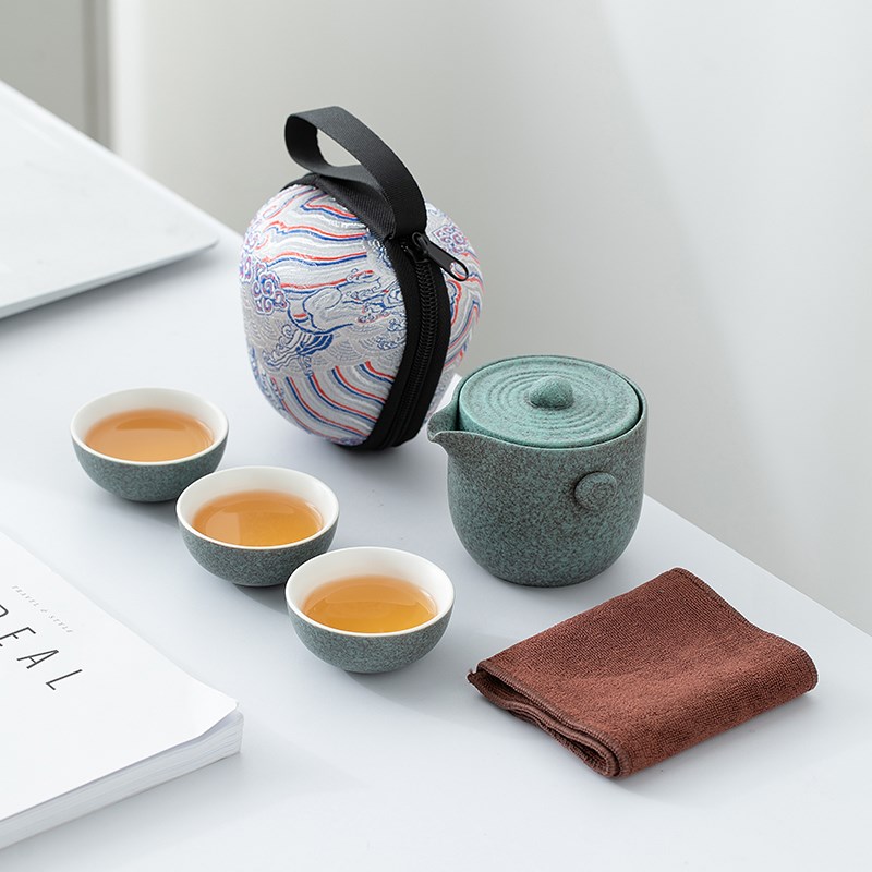 便携式旅行茶具小套装单人户外随身包喝茶装备泡茶壶快客一壶三杯