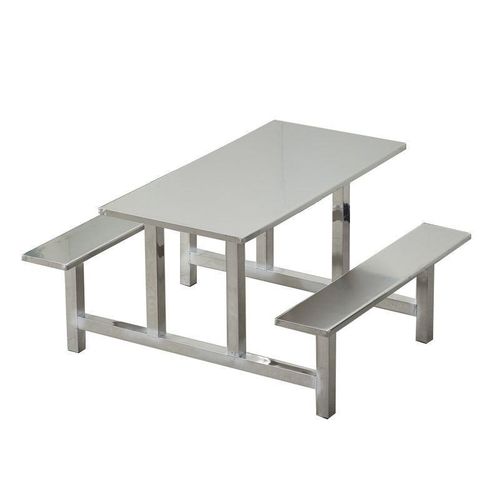 厂促食堂餐桌椅学校i生桌员工厂4人6人8连人身快餐椅组合不锈学钢