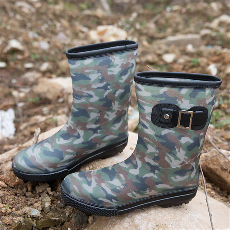 迷彩雨鞋男士中筒短筒防水胶鞋防滑雨靴水靴时尚套鞋工作洗车保暖,流行男鞋,雨鞋,淘宝优惠券,粉丝福利购,淘宝优惠卷