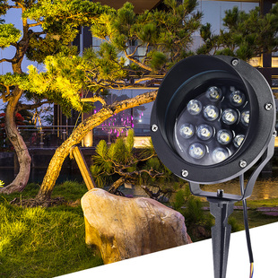 led插地灯七彩投射灯户外投光灯防水草坪灯草地灯照树灯庭院灯36w