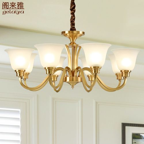 美式别墅复式楼客厅吊灯家用大气欧式简约餐厅卧室子母灯仿古铜灯
