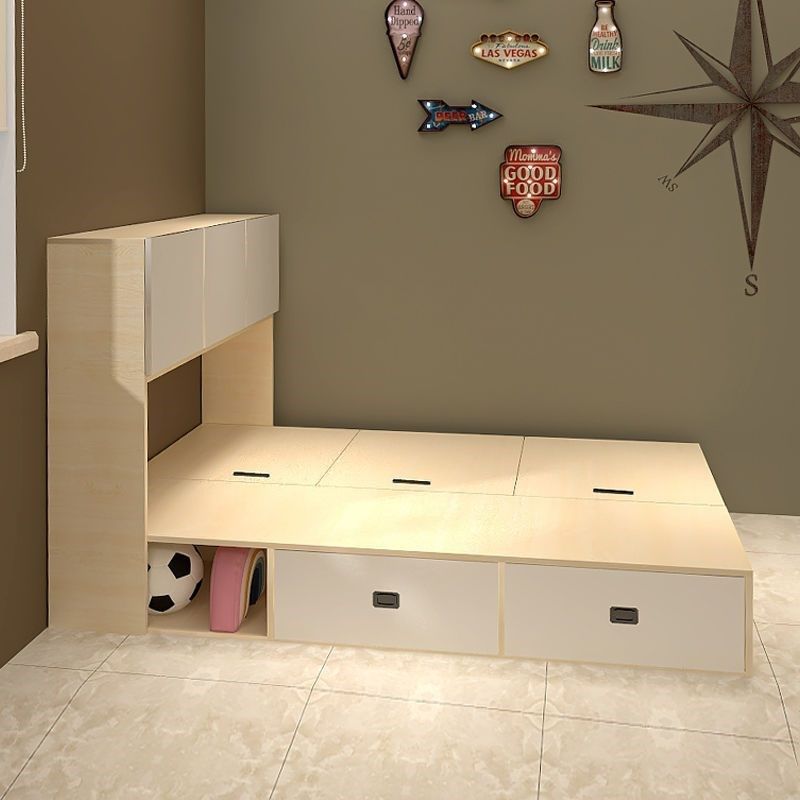 新榻榻米床衣柜一体组合卧室抽屉高箱储物L床小户型踏踏米儿童衣
