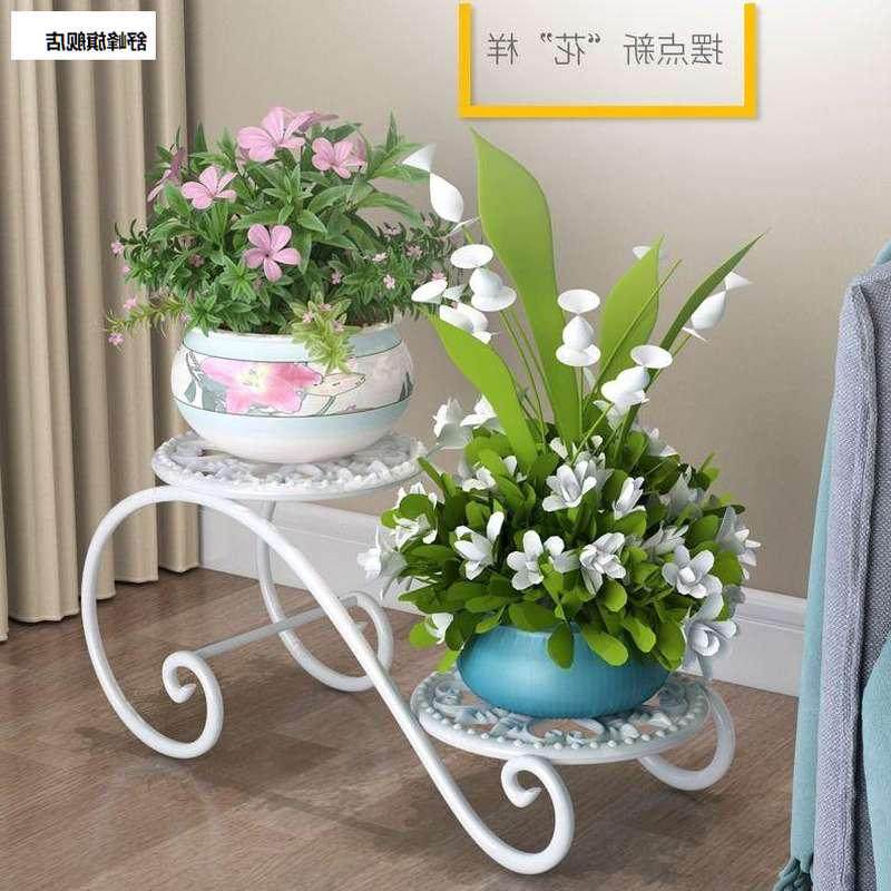 欧式美式铁艺双单层落地花架阳台客厅室内外中式花盆架小花盆凳子,收纳整理,阳台置物架,淘宝优惠券,粉丝福利购,淘宝优惠卷