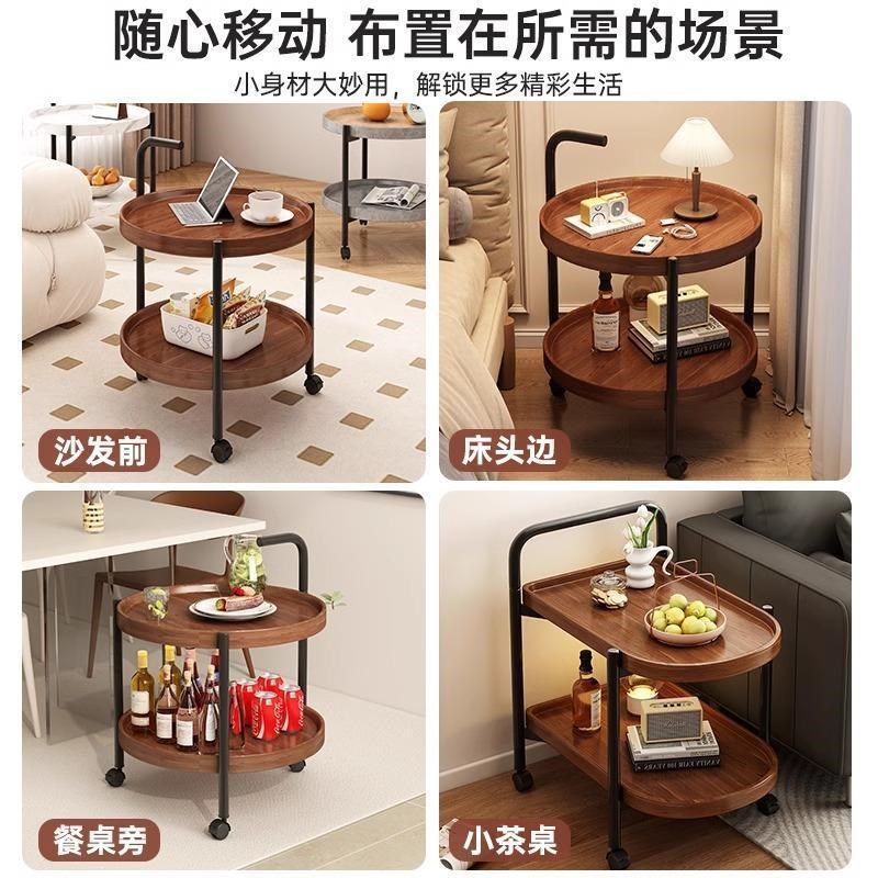 移动小茶几小推车客厅沙发迷你小桌子带轮置物架阳台移动边几桌子