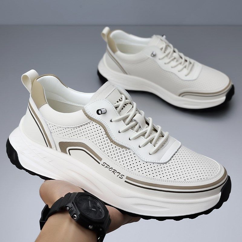 2025新款夏季透气运动休闲鞋男款内增高镂空凉鞋旅游跑步男鞋