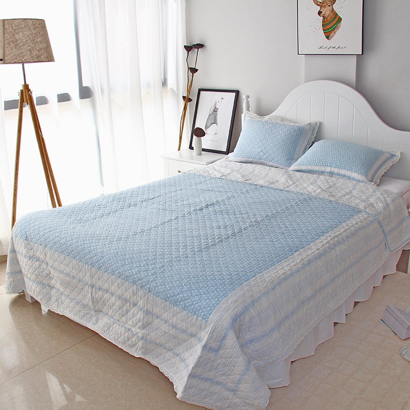 简约全棉空调绗缝被纯棉夹棉加厚床单双人床盖被盖夏凉被单人男孩