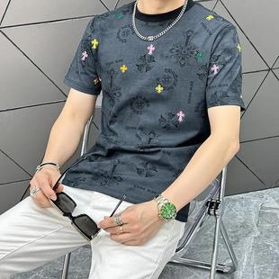 圆领时尚 禾木轻奢严选男款 半袖 新年新款 百搭帅气潮Q流休闲百 短袖