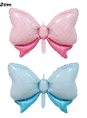 新款 大号蝴蝶结HelloBABY造型铝膜气球宝宝满月生日性别揭示气球