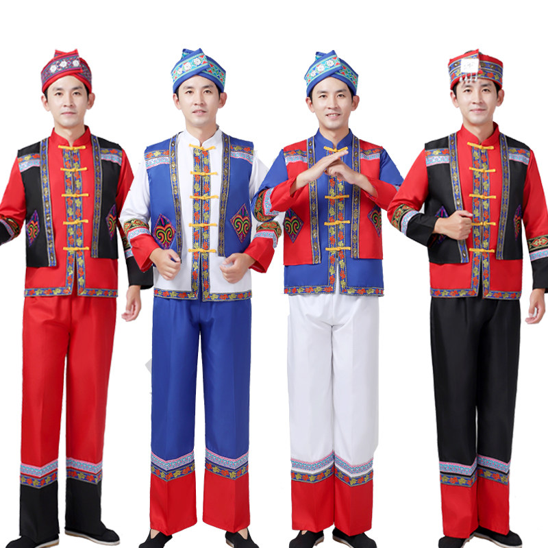 广西壮族舞蹈演出服男士