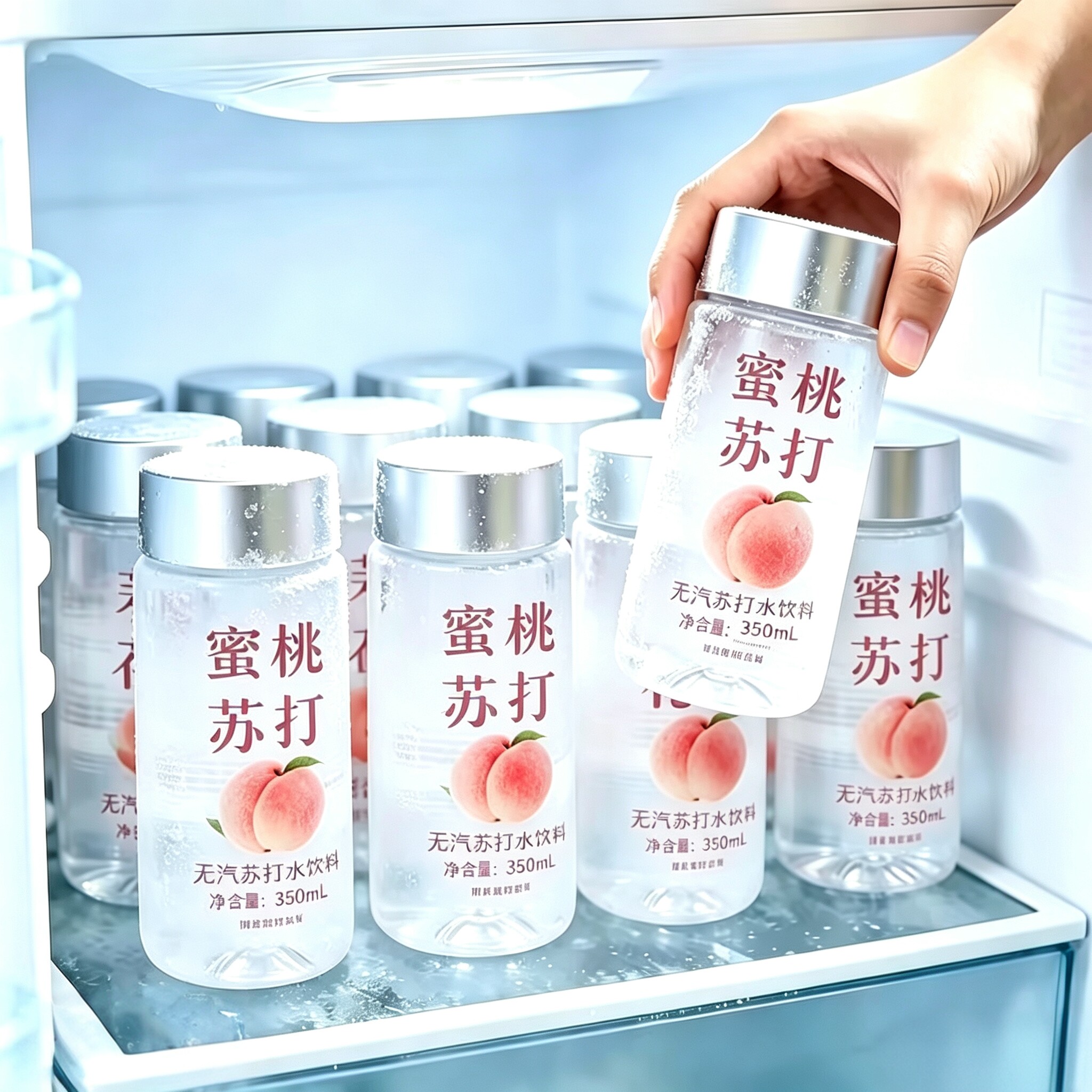 苏打水整箱24瓶*350ml无气0脂0卡无糖饮料瓶装饮用水特原味白蜜桃