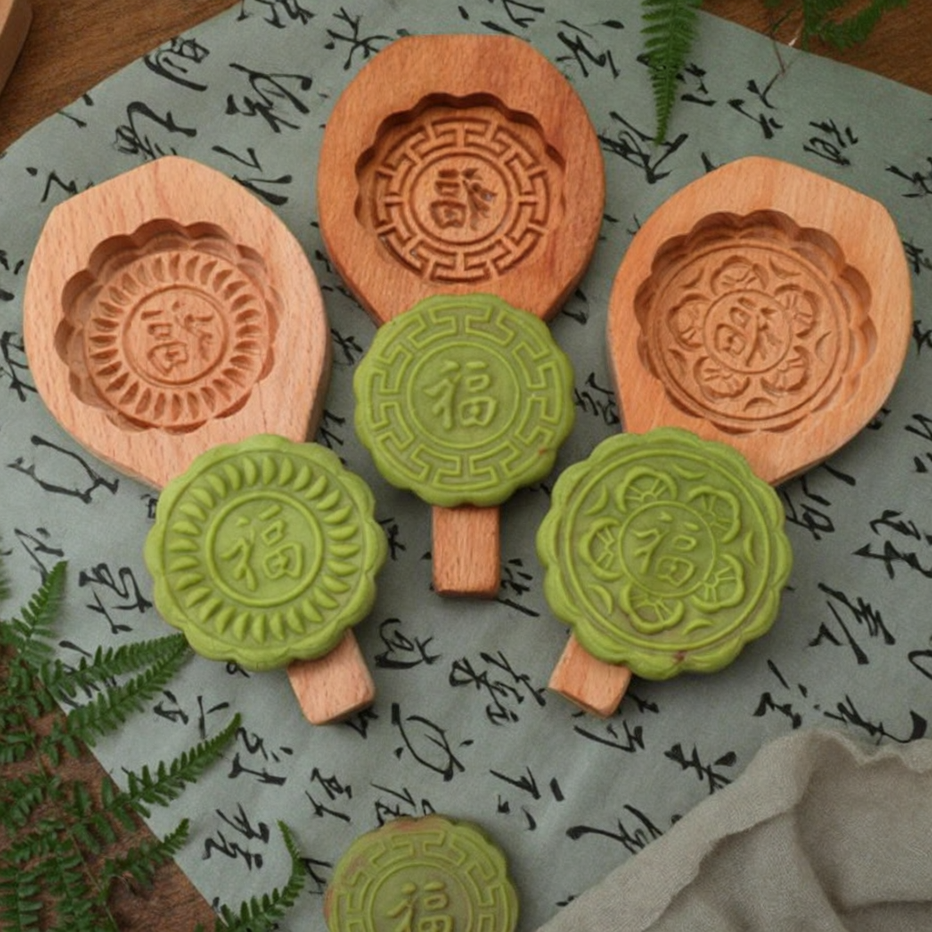老式清明果模具糯米糍粑粑米果模青团艾叶饼印板喜饼粿子糕点木质