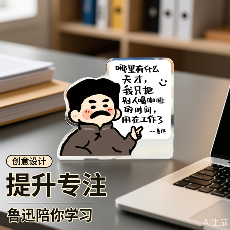 桌面工位小摆件激励学生努力鲁迅立牌励志文创学习创意搞怪的装饰,家居饰品,桌面摆件,淘宝优惠券,粉丝福利购,淘宝优惠卷