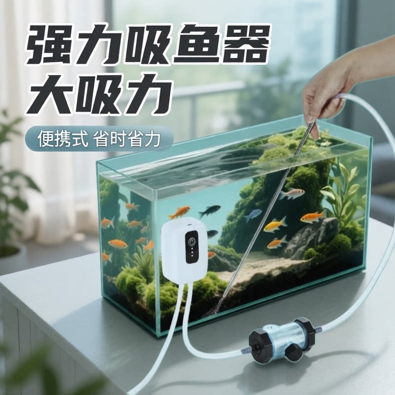 鱼缸电动抽粪换水器1米过滤
