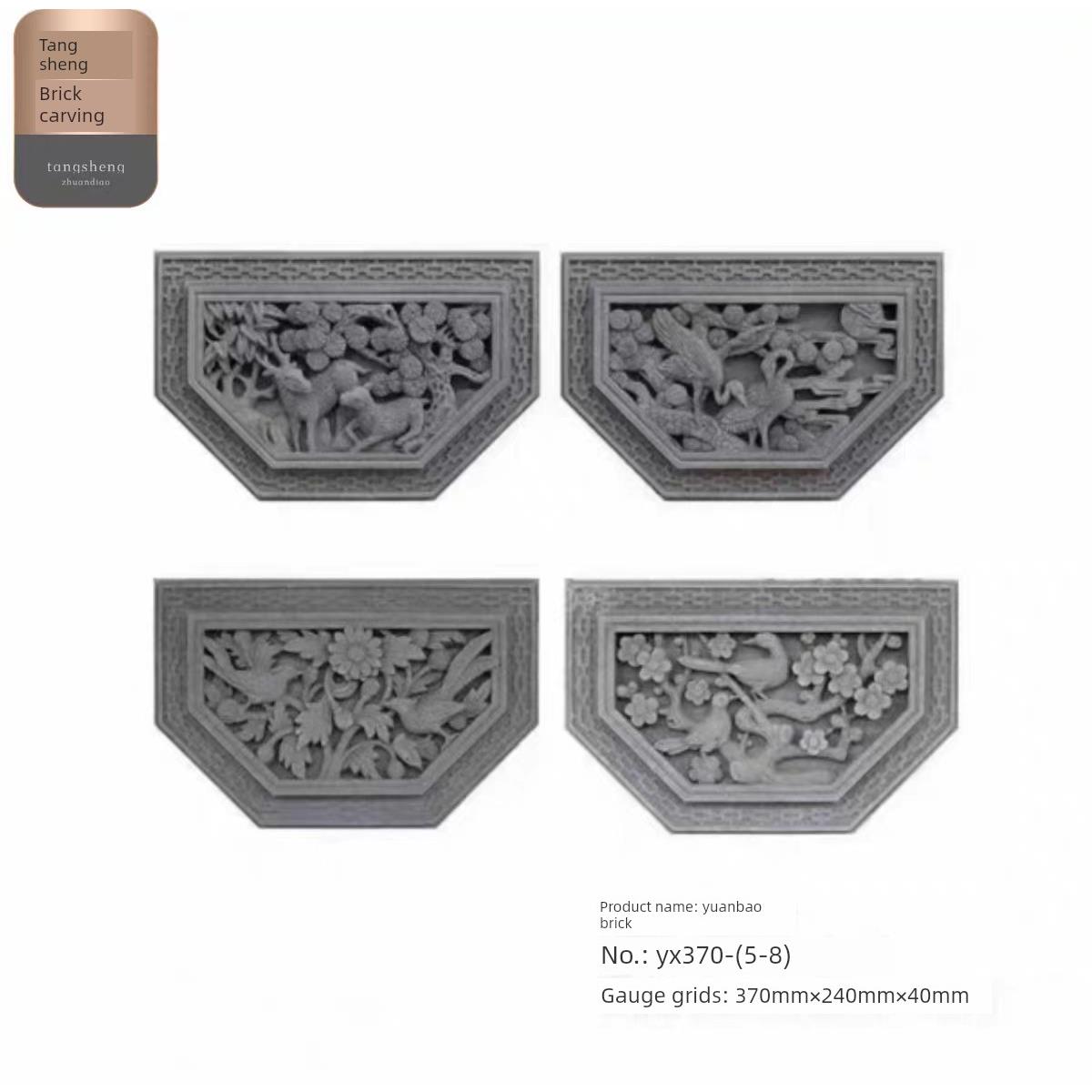 中式门楼砖雕门神牡丹狮子墀头灯笼花戗檐花瓶门柱彷古门头构件