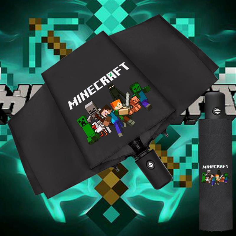 我的世界游戏周边雨伞苦力怕全自动折叠黑胶晴雨两用遮阳防晒定制