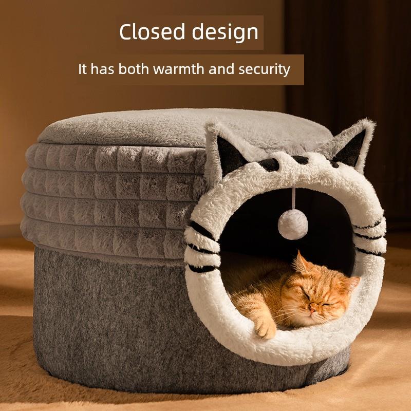 德国猫窝为所有季节，封闭和安全，冬季温暖超大猫床屋，小猫宠物
