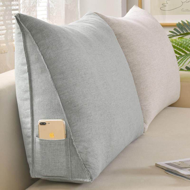 北欧风纯色棉麻三角靠垫沙发护腰靠枕午睡床头靠背可拆洗2025新款,居家布艺,腰靠垫,淘宝优惠券,粉丝福利购,淘宝优惠卷