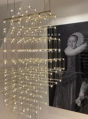 新款楼梯吊灯满天星覆式楼别墅客厅loft覆式挑空挑高楼梯长吊灯