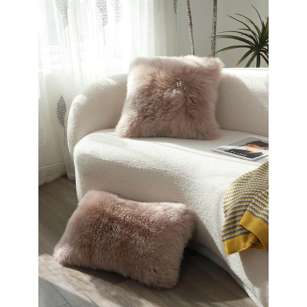 纯羊毛靠垫沙发枕头毛绒床靠垫真正的毛皮集成办公靠垫斯堪的纳维,居家布艺,靠垫/抱枕,淘宝优惠券,粉丝福利购,淘宝优惠卷