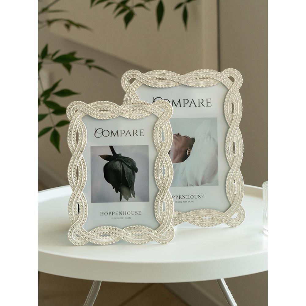 赫本家相框摆台6寸7寸六七轻奢高级感相框金属精致加打印照片法式