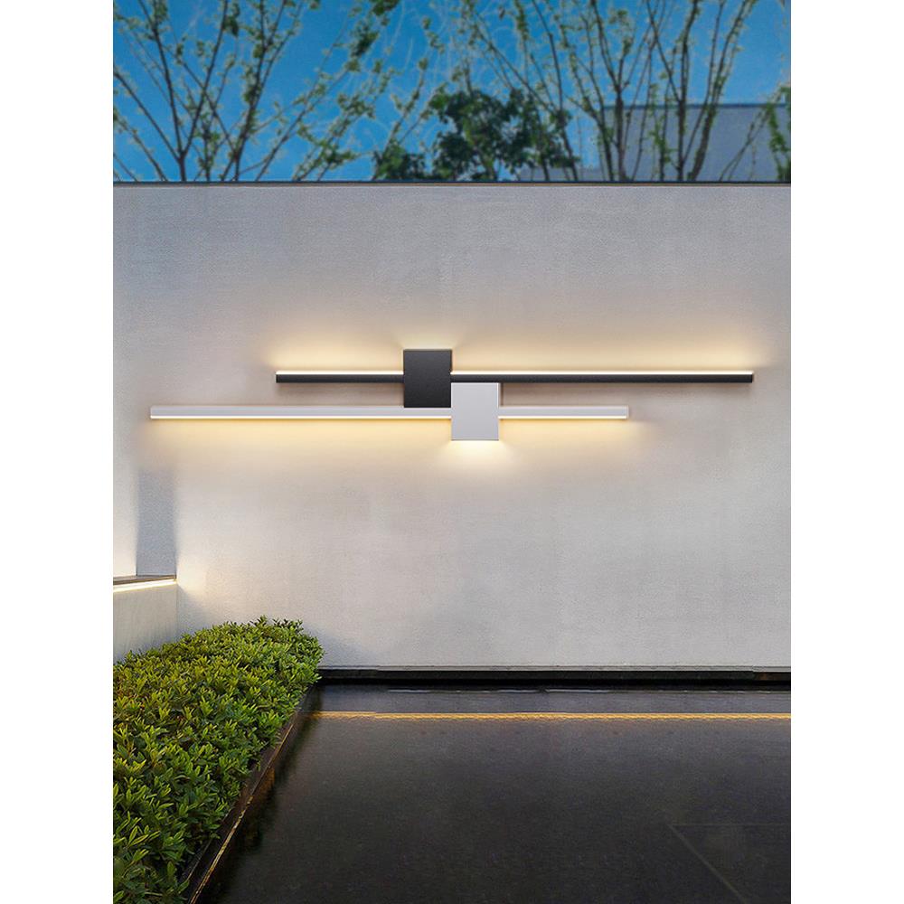 户外壁灯防水极简线性外墙长条灯别墅庭院影壁墙灯花园背景墙壁灯