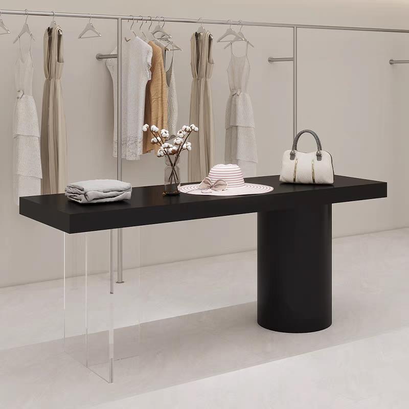 服装店岛桌网红鞋店珠宝流线桌展示柜女装店中间展示黑色展示桌