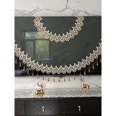 蕾丝水溶镂空电视盖巾经典 新款 定做欧式 防尘电视罩圆形百搭盖巾