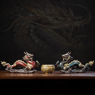 问瓷阁王顺祥龙摆件金龙青龙工艺礼品摆饰家居汉龙五爪龙装饰品万