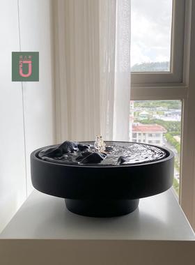 流水喷泉山水中式水景摆件办公桌面水系水钵假山现代会所庭院饰品