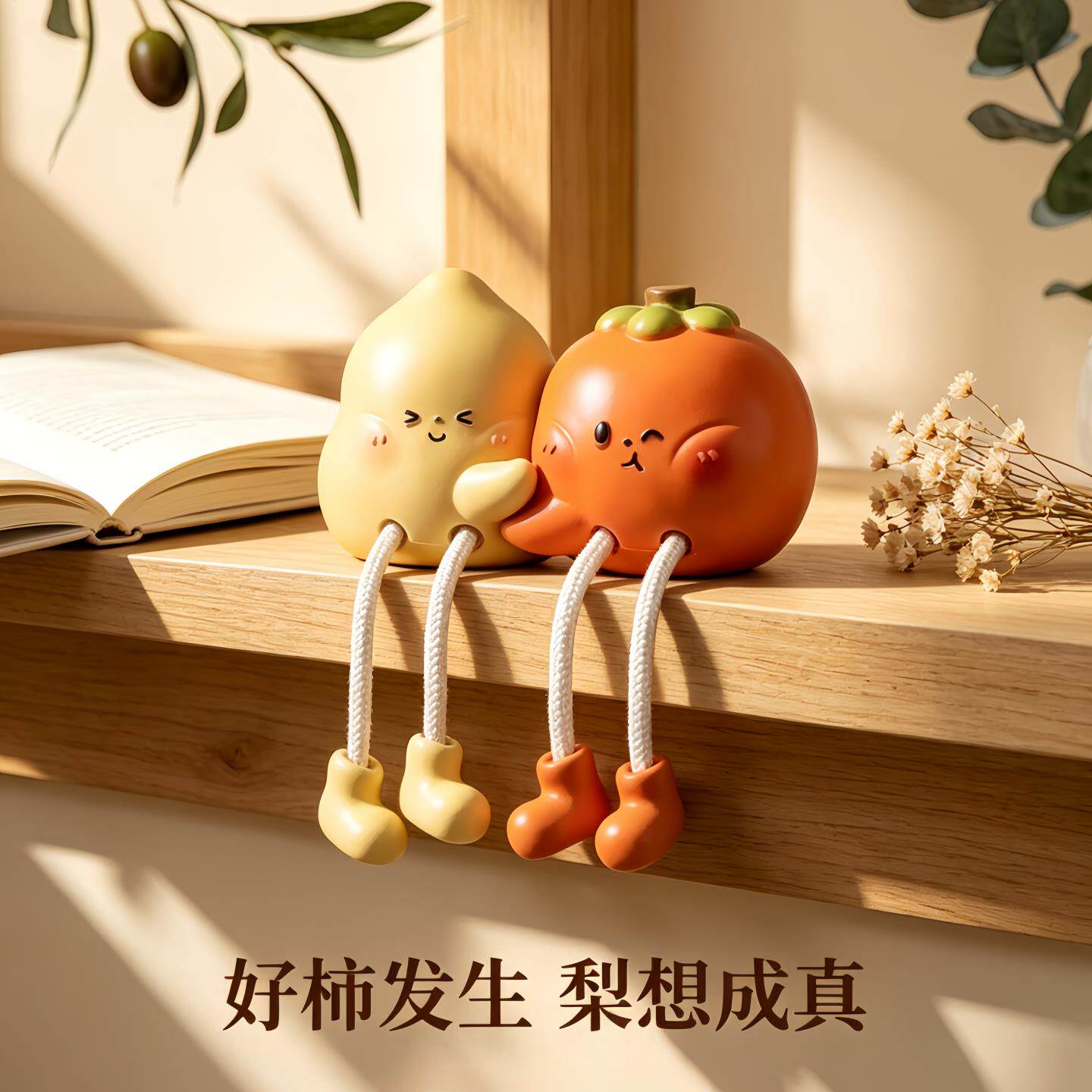 好事发生创意抱抱长腿吊脚娃娃摆件卧室玄关装饰品客厅电视柜礼物