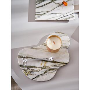 意式极简摆件样板间装饰创意云朵大理石托盘茶几风果盘摆件陈列