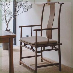 茶桌专用主人椅新中式官帽椅实木茶室主椅圈椅太师椅主人椅单人禅