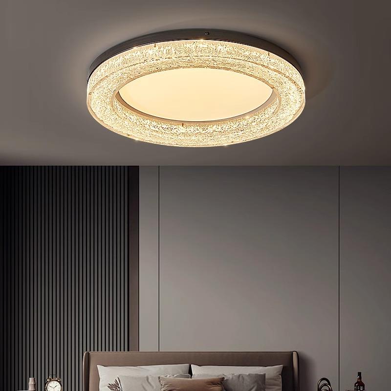 2025年新款意式极简卧室灯吸顶灯设计师款铂金树脂圆形房间灯具